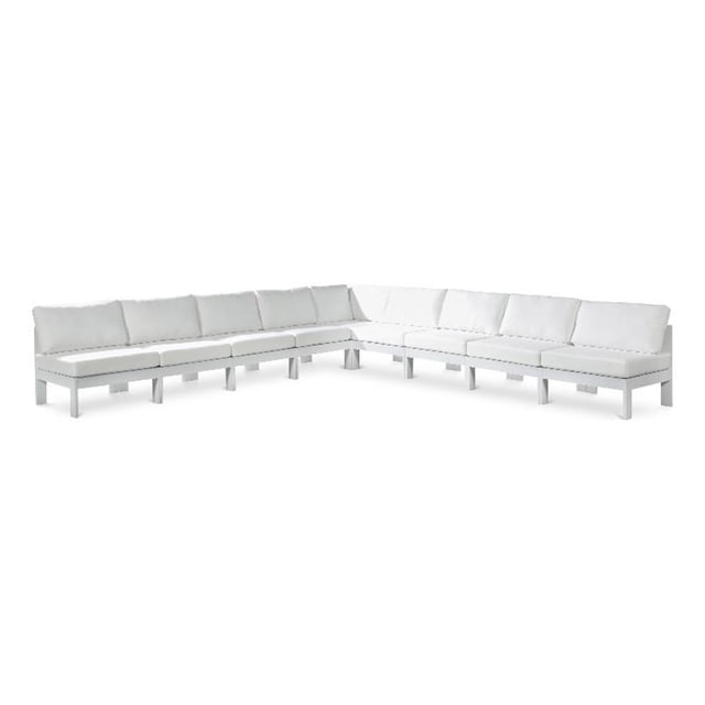 Meridian Furniture Nizuc Sectionnel Modulaire de Patio Extérieur Blanc
