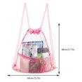 thumbnail image 2 of MesaSe Transparent Drawstring Backpack Large Capacity Concert Beach Backpacks (Black), 2 of 5