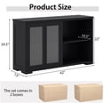 thumbnail image 2 of Costway 2-Door Stackable Buffet Sideboard Set of 2 with Sliding Tempered Glass Doors Black, 2 of 9