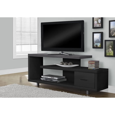 Monarch Specialties Tv Stand, 60 Inch, Console, Media Entertainment Center, Storage Cabinet, Living Room, Bedroom, Laminate, Black, Grey, Contemporary, Modern