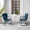 thumbnail image 3 of Crosley Furniture Ridgeland 3 Piece Metal Outdoor Bistro Set in Navy Gloss, 3 of 8