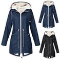thumbnail image 1 of Sentmoon Womens Lightweight Jackets Plus Size Hooded Neck Long Sleeve Woman Coat Zipper Solid Color Windproof Waterproof Fall Womens Clothes Fall and Winter Comfy for Climbing and Hiking, 1 of 5