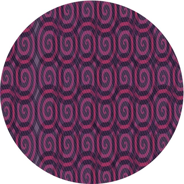 Ahgly Tapis Rond Lavable en Machine Intérieur Transitionnel Moyen Violet Rouge Rose, 3 Pieds Rond