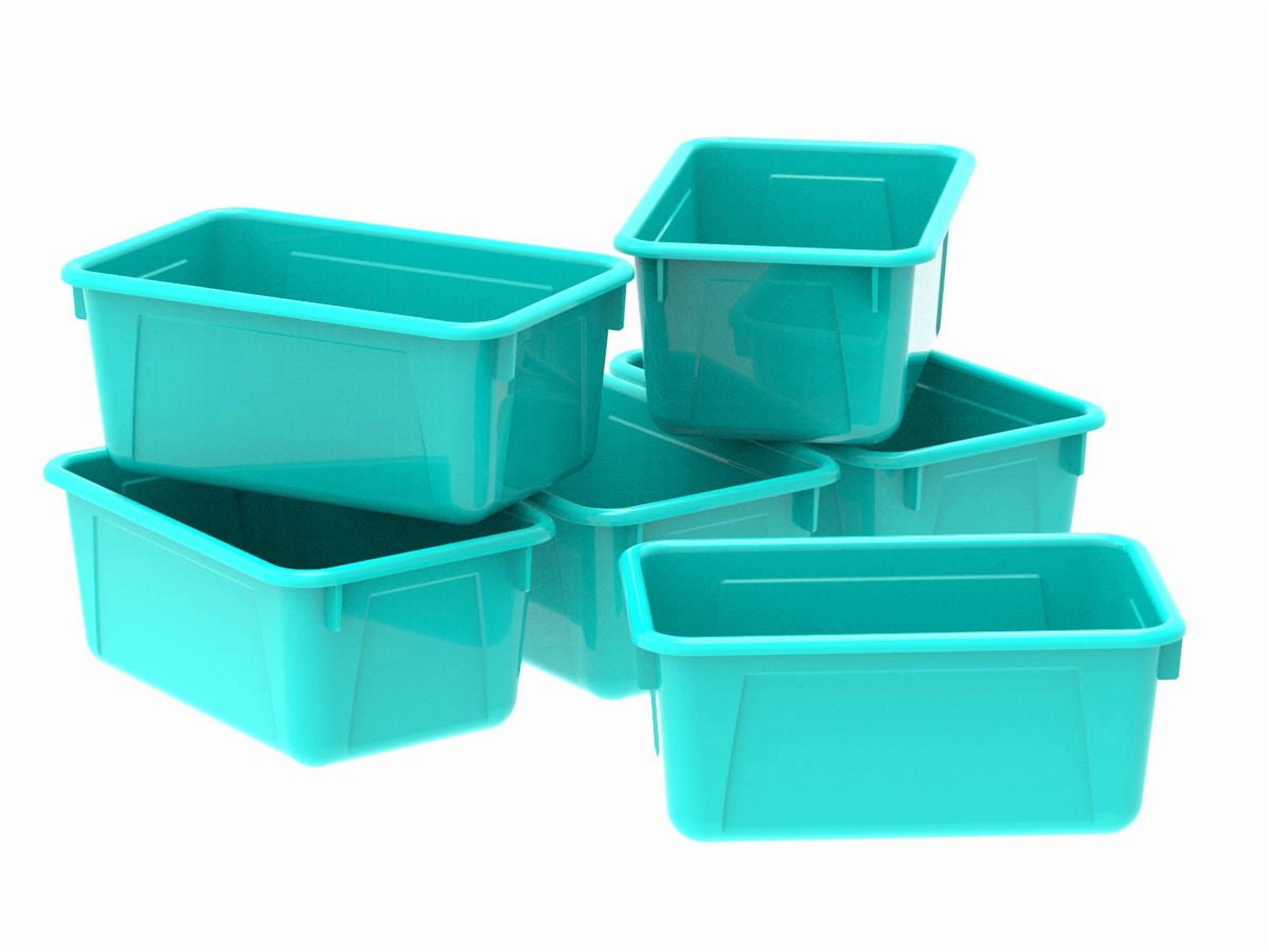 Storex petit bac à rangement, bleu sarcelle, lot de 5