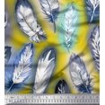 thumbnail image 1 of Soimoi Moss Georgette Fabric Leaves & Feather Decor Fabric Printed Yard 42 Inch Wide, 1 of 3