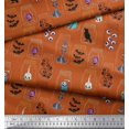 thumbnail image 2 of Soimoi Rayon Fabric Ghost,Skull & Witch Halloween Printed Fabric 1 Yard 56 Inch Wide, 2 of 3