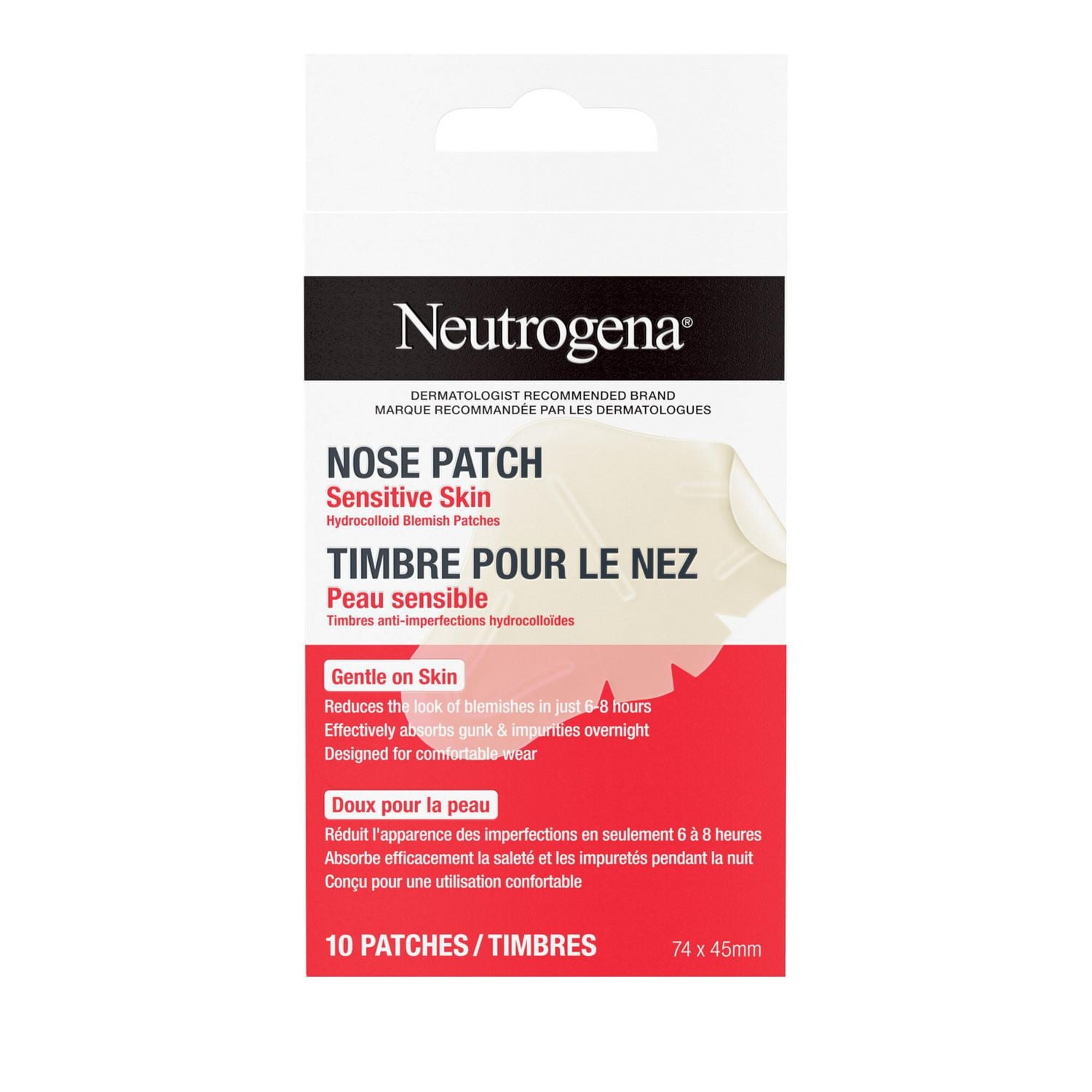 Neutrogena Timbres pour le Nez pour Peau Sensible, Soins Hydrocolloïdes, Réduire la Taille des Imperfections & Absorber les Impuretés