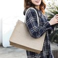 thumbnail image 4 of 2Pcs Tote Bag Large Capacity Storage Organizer Waterproof Vintage Gift Bag Linen Beach Shopping Handbag for Outing, 4 of 10