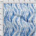 thumbnail image 3 of oneOone Rayon Medium Blue Fabric Abstract Craft Projects Decor Fabric Printed By The Yard 56 Inch Wide, 3 of 4