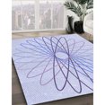 thumbnail image 3 of Ahgly Tapis Rond Lavable en Machine Intérieur Transitionnel Bleu Lavande, 3 Pieds Rond, 3 of 7
