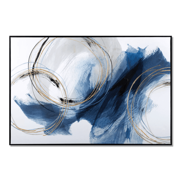 Bouclair Art Abstrait Encadré Orné de Gel Bleu 45 X 30 Po (114,3 X 76,2 cm)