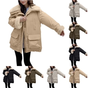 UPPADA Veste matelassée Femmes Croped Zip up Vestes Quilted Légères Manteaux d'hiver Chaud Trendy Fleece Vestons doublés Col Lapel Vêtements de dessus avec Poches, Vesta Puffing Femmes Quilted Noir,XXL