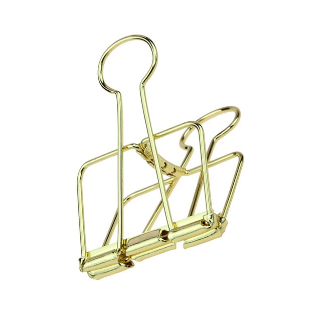 pitrice 20 Pieces Metal Paper Clip Electroplated Solid Color Replacement Home School Examination Papers Clips Accessories Gold 25mm