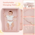 thumbnail image 3 of INFANS Baby Changing Table with Wheels, Portable Folding Diaper Station Nursery Organizer with Storage Basket, Hanging Rack, Adjustable Height, Safety Belt for Newborn Infant, 3 of 9