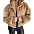 thumbnail image 1 of REDHOTYPE Women's Button Long Sleeve Brushed Jacket Coats with Pockets, 1 of 1
