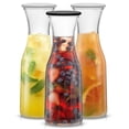 thumbnail image 3 of Hali Glass Carafe Bottle Pitcher with 6 Lids  - 36 oz - Set of 3, 3 of 8