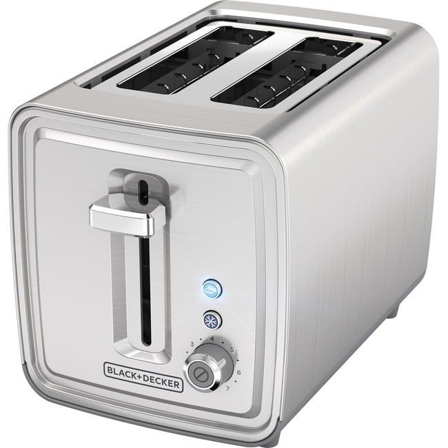 Refurbished Black & Decker 850 W 2-Slice Toaster, Brushed Stainless Steel