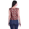 thumbnail image 3 of Moomaya Hauts Sans Manches en Jersey de Coton à Volants Femmes Blouse d'Été Imprimée Femmes, 3 of 4