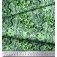 thumbnail image 2 of Soimoi Green Poly Georgette Fabric Leopard & Snake Animal Skin Print Sewing Fabric Yard 52 Inch Wide, 2 of 3