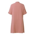 thumbnail image 4 of 2025 Robes Maxi à Rayures d'Été pour Femmes Robe pour Femme à Manches Courtes Robe en Lin à Col en V pour Femme Décontractée Ample Longue Grande Taille Robe pour Femmes Décontractée de Plage Robes Fendues, 4 of 9