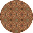 thumbnail image 1 of Ahgly Company Tapis Rond Lavable en Machine Intérieur Transitionnel Acajou Brun, 6 Pieds Rond, 1 of 7