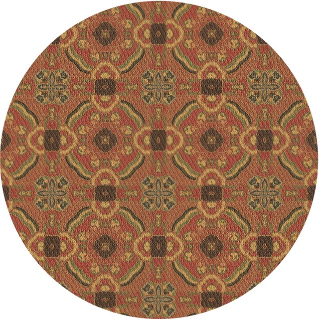 Ahgly Company Tapis Rond Lavable en Machine Intérieur Transitionnel Acajou Brun, 6 Pieds Rond