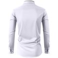 thumbnail image 3 of RXIRUCGD Chemise Décontractée pour Homme à Manches Longues avec Boutons, Poche et Col Rabattable, Blanc, Taille : S, 3 of 3