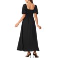 thumbnail image 3 of INSPIRE CHIC Robe Maxi pour Femme à Encolure Carrée Froncée, Robes d'Été Noires TG, 3 of 5