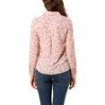 thumbnail image 3 of INSPIRE CHIC Chemise Boutonnée pour Femme à Petites Fleurs à Manches Longues Col en Pointe Haut de Bureau S Rose Pâle, 3 of 8