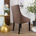 thumbnail image 3 of Amdohai Chair Cover Velvet Chair Slipcovers Removable Washable Soft Dining Chair Protector Cover Coffee Color, 3 of 8