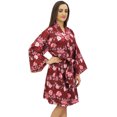 thumbnail image 2 of Bimba Kimono à Imprimé Floral pour Femmes en Popeline de Coton, Tenue de Nuit de Mariée, Couvre-Maillot - 18, 2 of 5