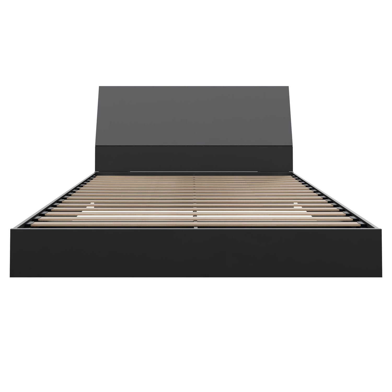 Nexera Corbo Platform Bed and Headboard, Black