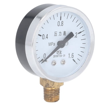 Manomètre 1/4 Npt, Manomètre sous Vide Antichoc à Haute Dureté avec Boîtier en Acier Inoxydable pour la Pression d'Eau pour la Pression d'Air 0 à 1,6 MPa, 0 à 2,5 MPa
