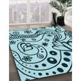 thumbnail image 3 of Ahgly Company Tapis de Zone Carré Électrique Bleu Lavable en Machine, 4 Pieds Carré, 3 of 7