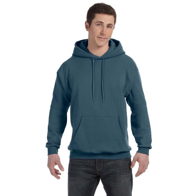 The Hanes 78 oz EcoSmart 50/50 Pullover Hood - DENIM - M