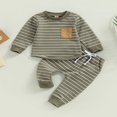 thumbnail image 2 of 0-3Y Toddler Baby Boy Clothing Striped Pattern Long Sleeve Tops+Harem Pants Spring Fall Outfits Green 2-3 Years, 2 of 7