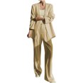 thumbnail image 1 of Timegard 2 Piece Suits Set for Women Button V Neck Open Front Jackets Business Office Wide Leg Pant Blazer Outfits, 1 of 6