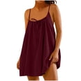 thumbnail image 2 of Sentmoon Robes de Cocktail Élégantes Sans Manches à Col Rond Jolies Robes d'Été pour Femmes Printemps Couleur Unie Coupe Régulière à Bretelles Spaghetti Robes Formelles pour Femmes pour un Usage Quotidien Décontracté Rouge m, 2 of 5