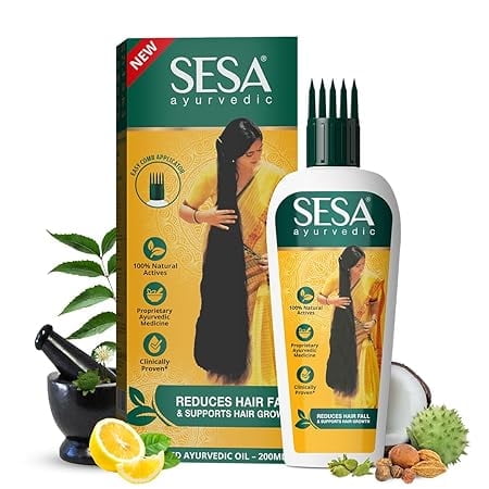 SESA Ayurvedic Hair Oil With Bhringraj & 17 Rare Herbs With Coconut Oil (200 ml)