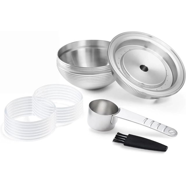Stainless Steel Reusable Coffee Pod 150ml/5oz Compatible for Nespresso Vertuoline GCA1 and ENV135 Refillable Coffee Capsule Filter Espresso Size