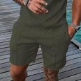 thumbnail image 1 of TopLLC Mens Shorts, Men pants Men's Cotton Elastic Drawstring Color Sports Pocket Shorts, 1 of 6
