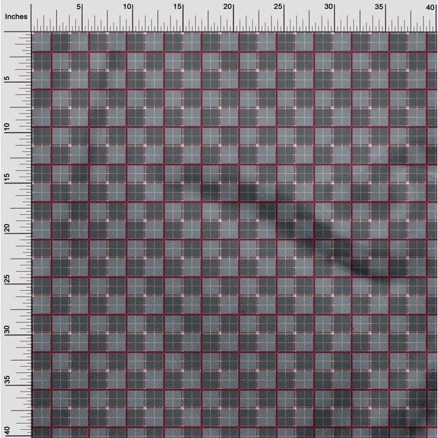 oneOone Cotton Silk Fabric Tartan Check Decor Fabric Printed BTY 42 Inch Wide
