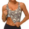 thumbnail image 3 of Balery Raccoon Pattern Racerback Sports Bras for Women - Padded Seamless High Impact Support for Yoga Gym Workout Fitness-X-Large, 3 of 8