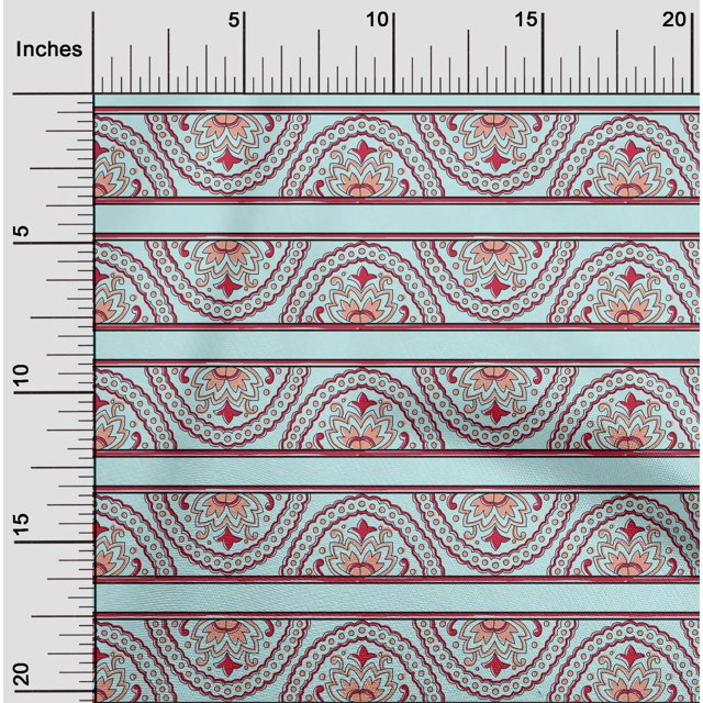 oneOone Cotton Silk Fabric Floral Block Print Fabric By The Yard 42 Inch Wide