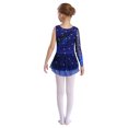 thumbnail image 2 of Freebily Robe de Danse Ballet Patinage Artistique à Manches Longues pour Filles avec Strass Bleu Marine 10, 2 of 6