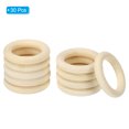 thumbnail image 3 of Unique Bargains 40mm Wooden Rings for Crafts, 30 Pack Natural Wood Rings Unfinished Wood Loop Circle, 3 of 8