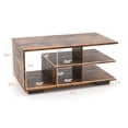 thumbnail image 3 of Giantex Rectangular Accent Table,  Coffee Table w/L-Shaped Middle Shelf, Cocktail Table Sofa Table, Geometric Center Table, 3 of 9