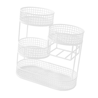Luzkey Countertop Fruit Basket 4 Tier Space Saving Container Large Capacity Serving Tray Vegetables Storage Rack Fruits Stand Holder White