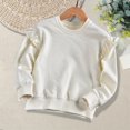 thumbnail image 2 of MeetoTime Sweat à Manches Volantes pour Enfants Col Rond Décontracté Ample Couleur Unie pour Bébés Filles 2-8 Ans, 2 of 3