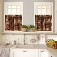 thumbnail image 4 of Coffee Kitchen Curtains Sets, Cafe Coffee Theme Valance for Kitchen Windows, Tea Party Coffee Bean Print Small Short Curtains Window Treatments Valance Sets for Kitchen Cafe, 54x24 Inch, 3 Piece, 4 of 4